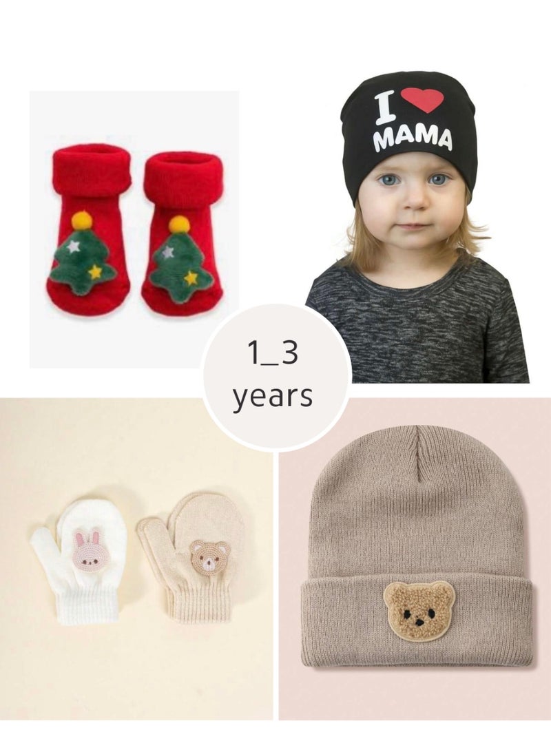 Kids Winter Set 3PCS (Hat + Gloves + Socks) | Ages 1-3 Years
